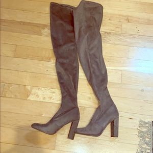 Ezra nude high knee boots